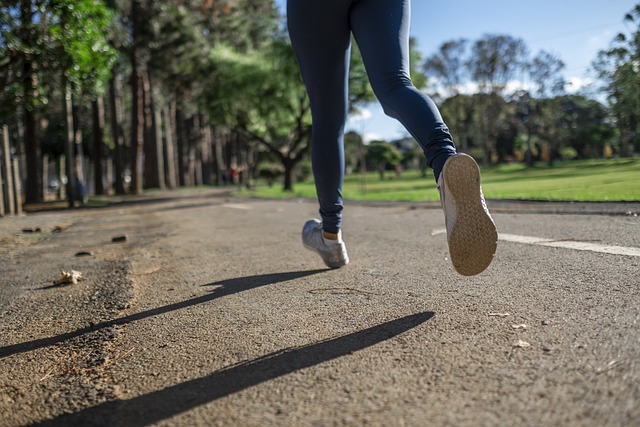 rear shot of someone running (legs only)